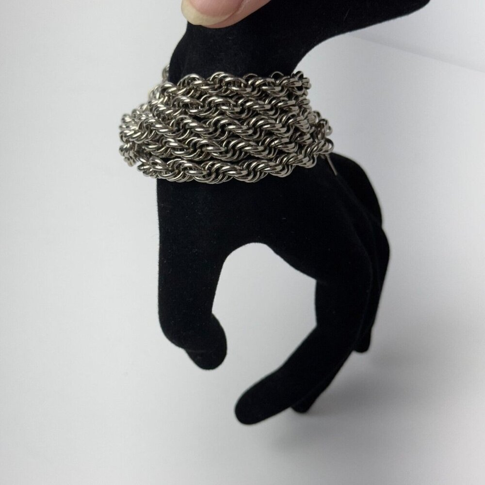 Monet 5-Strand Silver Tone Cable Chain Bracelet Multi-Layer Fine Jewelry